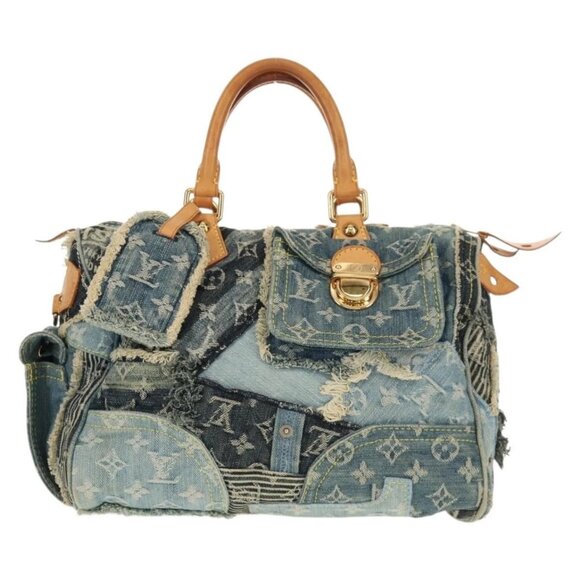 LOUIS VUITTON Monogram Denim Patchwork Speedy 30 Bag Blue M95380 Auth yk19687A - Picture 2 of 16
